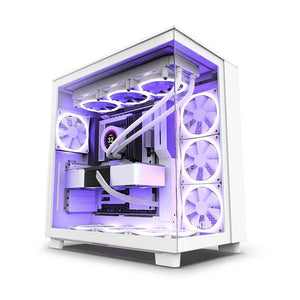 NZXT H9 FLOW Dual-Chamber Mid-Tower Airflow Case Three-sided 360° water-cooled sea view room tempered glass side panel PC gamer