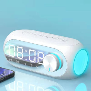 Multifunction S8 Wireless Bluetooth Speaker Mirror Alarm Clock Stereo Speakers Table Clock FM Radio TF Card Dual Alarm Clock