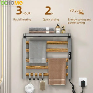 Intelligent Electric Heated Towel Rack Wifi Bathroom Sterilization Towel Drying Rack Household Towel Warmer Bathroom Accessories