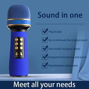 Professional Wireless Bluetooth Karaoke Microphone Portable Music Sing Mic Voice Changing Audio Speaker Player Accessory