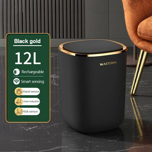 Waterproof Bathroom Smart Sensor Trash Can 12L Garbage Bucket automatic Trash Bin For kitchen Toilet Wastebasket Smart Home