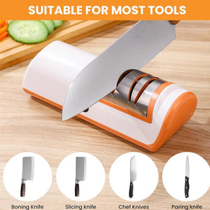 Electric Knife Sharpener Automatic Adjustable USB Charging Multi-functional 4 Gear Quick Sharpening Scissor Grinder for Kitchen - Stereotech