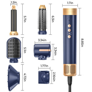 7 In 1 Hair Dryer Brush Brushless High Speed Hair Dryer with Diffuser Ionic Blow Dryer Hot Air Styling Comb Auto Hair Curler