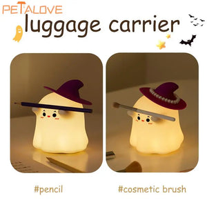 Ghost Witch Magician Silicone Lamp Night Light Luggage Carrier Soft Lamp Room Decoration Halloween Accompany Child Birthday Gift