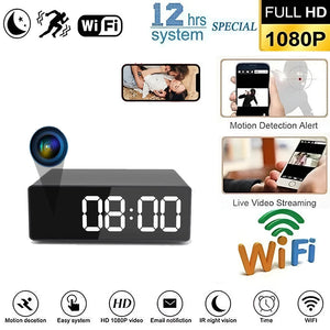 2025 New Product 1080P Infrared Night Vision Full HD Camera Alarm Clock Invisible Camera Home Security Monitoring Supports WiFi