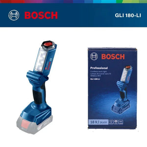 Bosch GLI180-LI Professional Rechargeable Lights Torch Handheld Cordless Work Light 18V 300 Lumen Flexible Use LED Flashlight