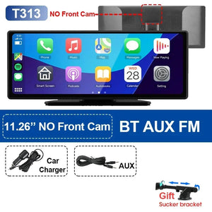 11.26'' inch Car DVR 4K Dash Cam Dual Lens Wireless Carplay & Android Auto Video Recorder Monitor GPS Navigation 5G Wifi FM AUX