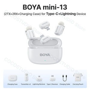 BOYA BOYA Mini Wireless Lavalier Microphone for iPhone Android USB-C Smartphones DSLR Cameras Gaming Live Streaming Youtube Vlog