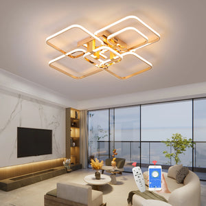 Modern led chandeliers dimmable ceiling chandeleir for living room bedroom Gold chrome 3-6 heads led ceiling lights W/remote