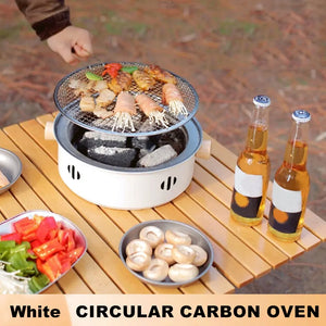Barbecue Grill Home Barbecue Outdoor Camping Charcoal BBQ Stove Grills Mesh Portable Smokeless Barbecue Grill Pan Multifunction