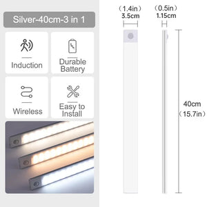 Under Cabinet Lights LED Motion Sensor Night Light Thin Rechargeable Dimmable Lamps Kitchen Cabinet Bedroom Wardrobe Lighting