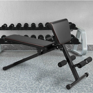 Multi-Functional Adjustable Full Body Exercise Weight Bench - Color: Black - Stereotech