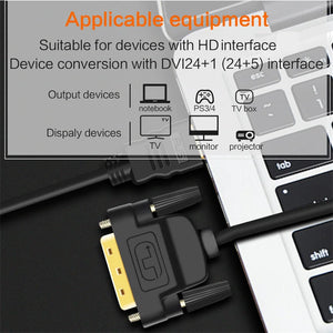 4K HDMI-Compatible Female to DVI Male Cable Bi-directional DVI-D 24+1 HDTV Converter Adapter Cable for LCD HDTV DVD Monitor