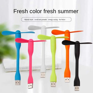 USB Small Fan Flexible Bendable Fan For Power Bank Laptop PC AC Charger Portable Hand Cool Mini Fan For Computer Summer Gadget - Stereotech