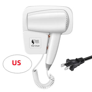 Barber Hotel Non Perforated Wall Mounted Hair Dryer Home Bathroom, High Wind Blue Light Hair Care Accesorios Para El Cabello