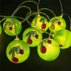 2024 Halloween Day Christmas Decoration Party String Lights Funny Green Balls Lights Holiday DIY Christmas Tree Decor Light 669