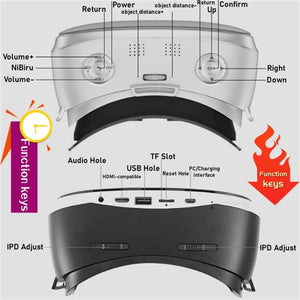 All-in-One VR Glasses Virtual Reality IMAX Cinema Headset Helmet 360° Full View Immersive Gaming Android PC Wireless 3D Glasses