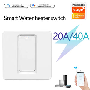 20A/40A Tuya Smart Wifi Water Heater Boiler Switch Air Conditioner Smart Life Remote Voice Timer Control For Alexa Google Home - Stereotech