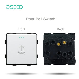 BSEED 1/2/3Gang 1/2Way Wall Button Switch Part Wall Power Socket Electrical Outlets Glass Frame DIY Module Part Free Combination