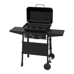 19 Barbecue 2 Burner Propane Gas Grill Camping Furnace  Cookware Bbq Brazier Kitchen Dining Bar Home Garden