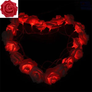 Rose LED Flower String Lights Garland Fairy Lights Romantic Lamp 3M 20LEDs For Wedding Valentines Day Christmas Party Decoration