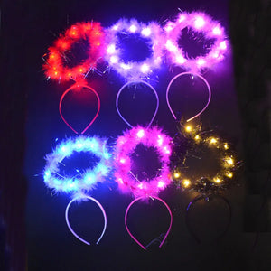 Women Girl Blinking Light up Angel Halo Ring LED Headband Glow  Party Cosplay Birthday Costumes    navidad  Halloween