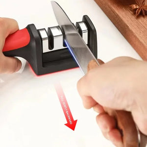 Quick Knife sharpener 3/4 section Knife sharpener Multi-functional hand-held whetstone Home sanding tool Kitchen tool - Stereotech