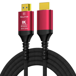 8K HDMI 2.1 Optical Fiber Cable 10M/15M/20M/30M Nylon Braided 48Gbps 4K120Hz 8K60Hz Compatible with Roku TV/PS5/PS4/HDTV/RTX3080