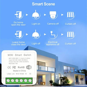 NEW Tuya Smart Life WiFi mini Smart Switch Alexa Google App/voice Remote Control 2-way control diy Switch module 16A