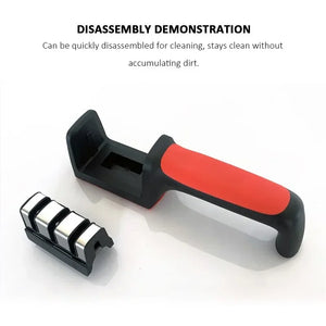 Quick Knife sharpener 3/4 section Knife sharpener Multi-functional hand-held whetstone Home sanding tool Kitchen tool - Stereotech