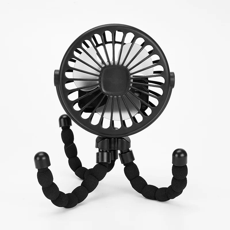 Baby Stroller Electric Fan Hand Rechargeable Portable Small Folding Fans Mini Ventilator Silent Table Outdoor Cooler Neck Fan Stereotech