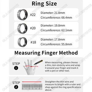 2024 New Smart Ring Men Blood Oxygen Heart Rate Sleep Monitor IP68&3ATM Waterproof Intelligent Health Ring Women For Android IOS