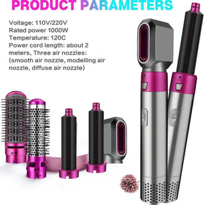 5-In-1 Hair Curler Heat Comb Automatic Suction Styling Comb Hair Straightener Heat Machine Leafless Hairdryer Styling Tool