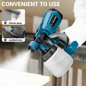 Drillpro 1000ML Cordless Electric Spray Gun Paint Sprayer High Power Auto Furniture Steel Coating Airbrush For Makita18V Battery