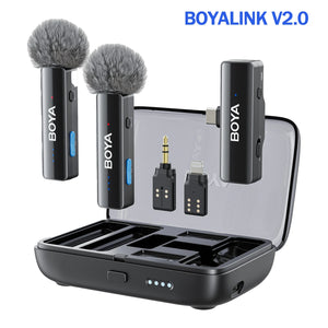 BOYA BOYALINK Wireless Lavalier Lapel Microphone for iPhone Android DSLR Camera Youtube Live Streaming Audio Recording Interview