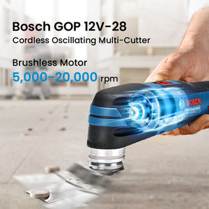 Bosch GOP 12V-28 Cordless Oscillating MultiCutter Machine Slotter Hole Opener Cutting and Sanding Machine Dr Woodworking Trimmer