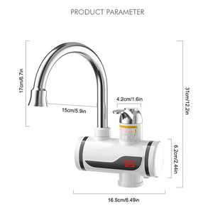 Electric Faucet LED Screen Digital Display IPX4 Waterproof Tap Mixer Rapid Heat Water Heater 220V 110V Safe Deck Sprayer - Stereotech