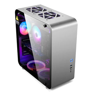 Golden field Mate4 Aluminum Alloy Toughened glass side penetration MINI computer small case ATX/MATX/ Mini-ITx - Stereotech