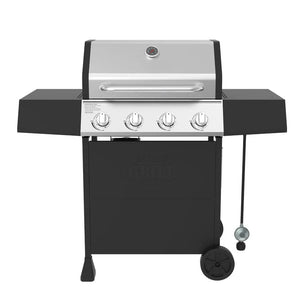 4 Burner Propane Gas Grill with Side Burner and Stainless Steel Lid Barbecue Brazier 60 000 BTU's Camping Furnace - Stereotech