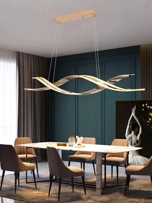 Minimalist LED Chandelier for Dining Room Modern Geometric Kitchen Pendant Light Simple Home Decor Hanging Light Fixture