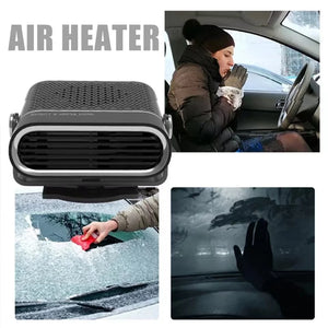 12V 2-in-1 Car Heater Universal Windshield Fast Heating Defrost Defogger 360 Degree Rotation Auto Heater Interior Accessories