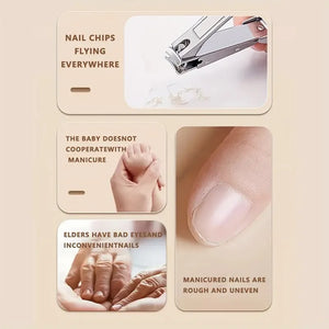 Electric nail clippers - automatic three speed nail file and nail clipper in one design, rechargeable and safe nail trimmer