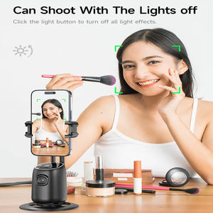 COOL DIER Gimbal Stabilizer for Mobile Phone AI 360 Follow Selfie Stand with lights Face Tracking Desktop Gimbal for Cellphone