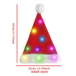 Merry Christmas LED lights High-end plush children adult Santa hat Christmas decorations Christmas supplies Luminous Santa hat