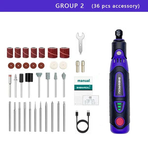 Cordless Rotary Tool Grinder Electric Drill 3Speed Adjustable Engraving Pen Cutting Polishing Drilling With HOME DIY Accessories