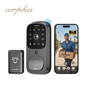 Graffiti Smart Door Lock, Waterproof Fingerprint Lock with WIFI, APP, Visual Doorbell, Suitable for All Kinds of Door