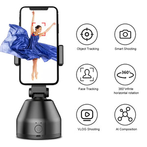 Rotation Face Tracking Selfie Stick Tripod All-in- Object Tracking Holder Camera Gimbal Photo Vlog Live Video Record - Stereotech