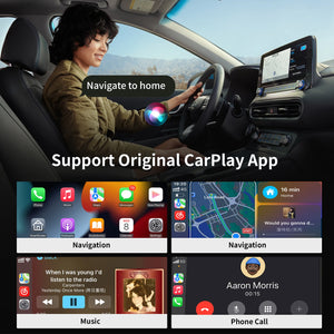 2025 New 360° Rotatable Wireless CarPlay Android Auto Wireless Adapter Mini Box Plug and Play , Wifi Fast Connection No Shade