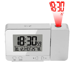 Backlight Projector Projection Alarm Clock Desk Table Led Clock Indoor Temperature Humidity Digital Date Snooze Function