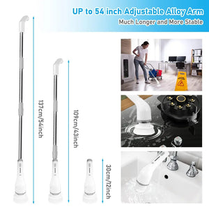 8-in-1 Multifunctional Wireless Electric Cleaning Brush Household Kitchen Bathroom Brush USB Handheld Rotating Cleaning Tools